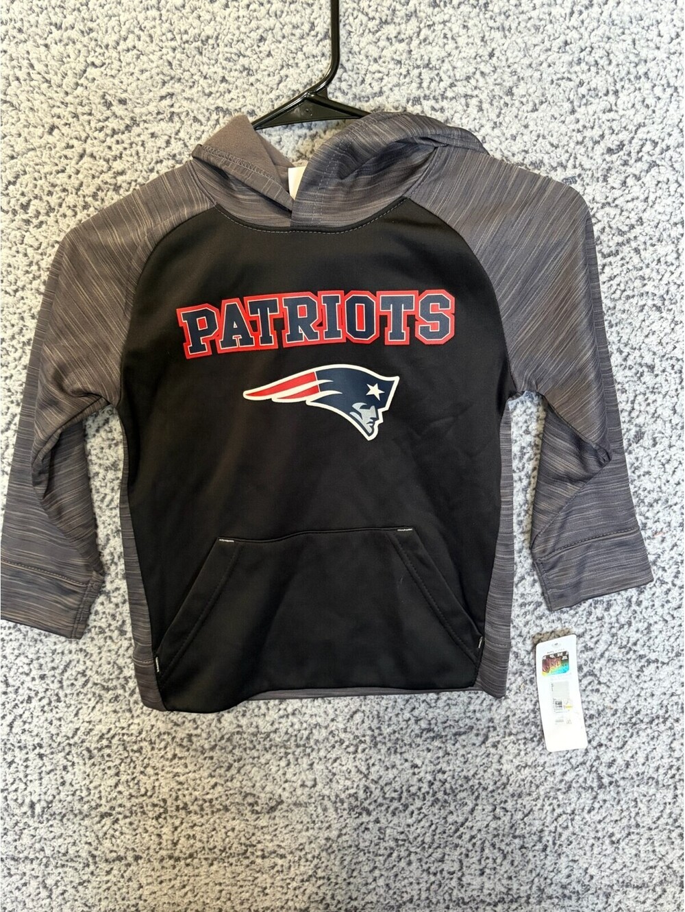 New England Patriots Youth XS 4/5 Hoodie NFL State of Hockey Pullover NWT